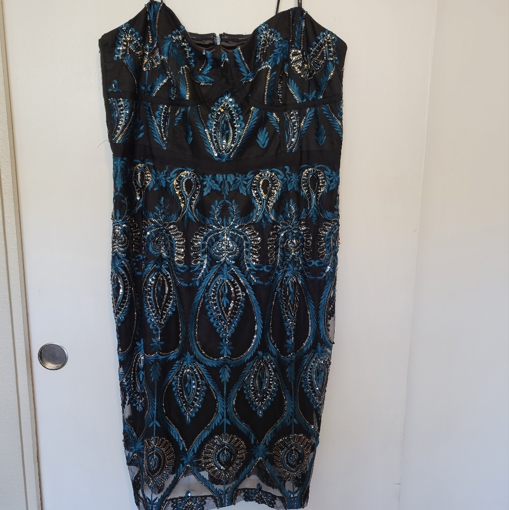 City Chic. Beaded Strapless Dress